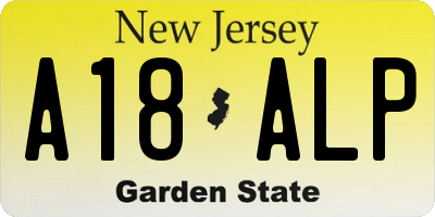 NJ license plate A18ALP