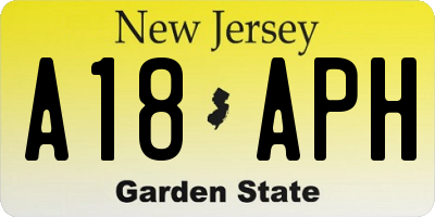 NJ license plate A18APH