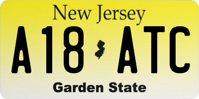NJ license plate A18ATC