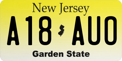 NJ license plate A18AUO
