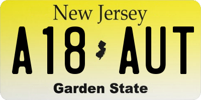 NJ license plate A18AUT