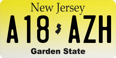 NJ license plate A18AZH