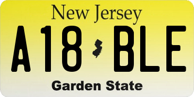 NJ license plate A18BLE
