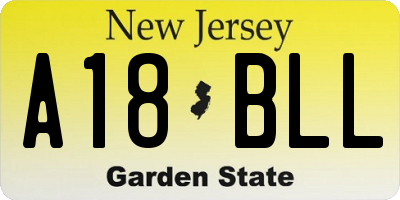 NJ license plate A18BLL
