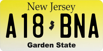 NJ license plate A18BNA