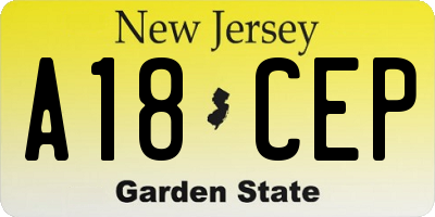 NJ license plate A18CEP