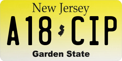 NJ license plate A18CIP