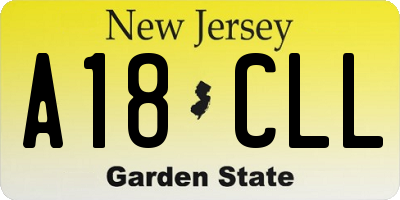 NJ license plate A18CLL