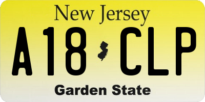 NJ license plate A18CLP