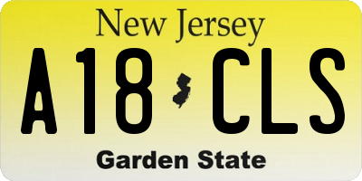 NJ license plate A18CLS