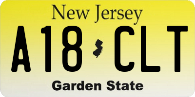 NJ license plate A18CLT