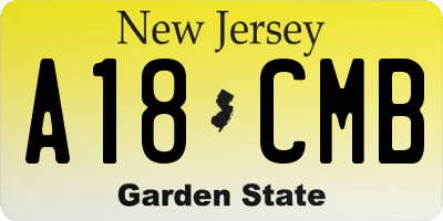 NJ license plate A18CMB