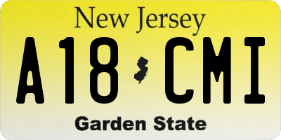 NJ license plate A18CMI