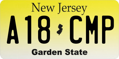 NJ license plate A18CMP