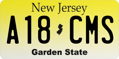 NJ license plate A18CMS