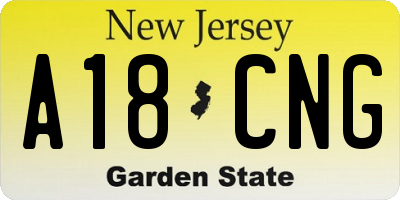 NJ license plate A18CNG