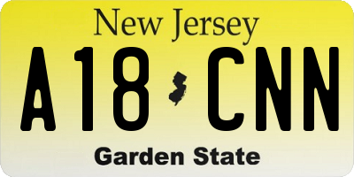 NJ license plate A18CNN