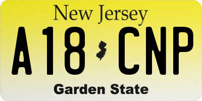 NJ license plate A18CNP