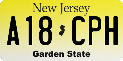 NJ license plate A18CPH