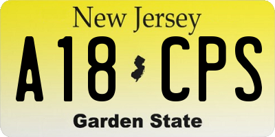 NJ license plate A18CPS