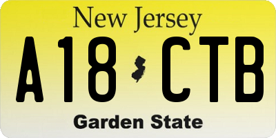 NJ license plate A18CTB