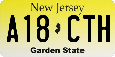 NJ license plate A18CTH