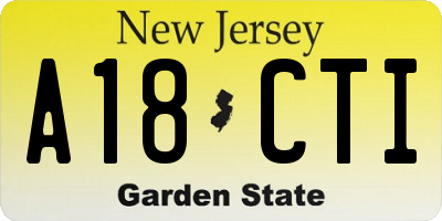 NJ license plate A18CTI