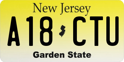 NJ license plate A18CTU