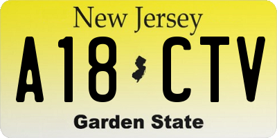 NJ license plate A18CTV