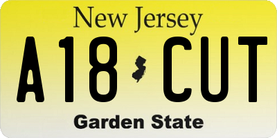 NJ license plate A18CUT