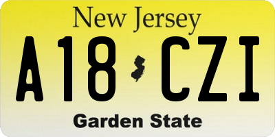 NJ license plate A18CZI
