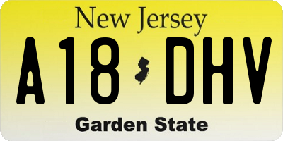 NJ license plate A18DHV