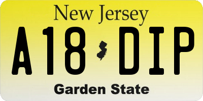 NJ license plate A18DIP