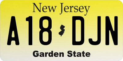 NJ license plate A18DJN