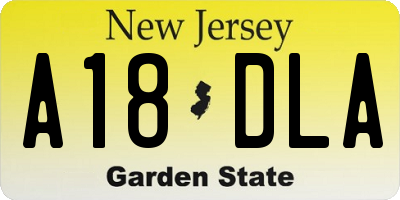 NJ license plate A18DLA