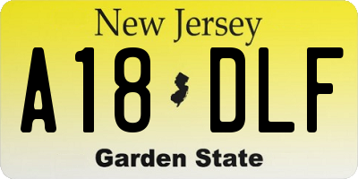 NJ license plate A18DLF