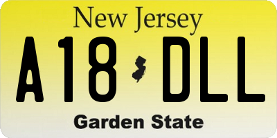 NJ license plate A18DLL