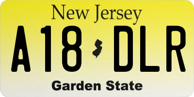 NJ license plate A18DLR