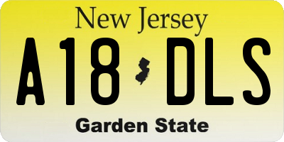 NJ license plate A18DLS