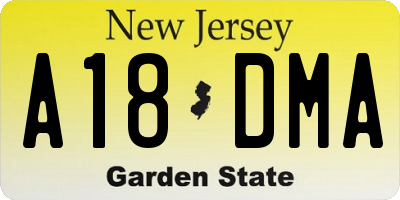 NJ license plate A18DMA