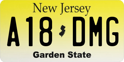 NJ license plate A18DMG