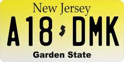 NJ license plate A18DMK