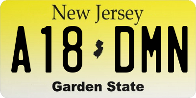 NJ license plate A18DMN