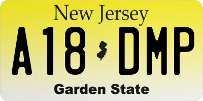 NJ license plate A18DMP