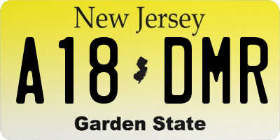 NJ license plate A18DMR