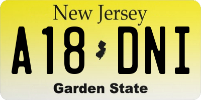 NJ license plate A18DNI