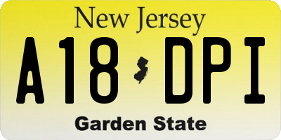 NJ license plate A18DPI