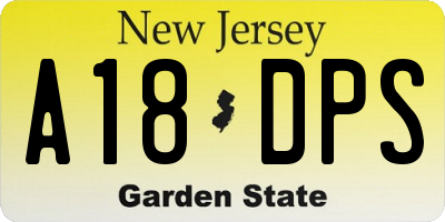 NJ license plate A18DPS