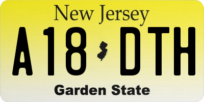 NJ license plate A18DTH