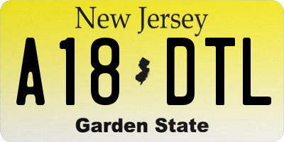 NJ license plate A18DTL